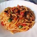 Рецепт Спагетти с баклажаном и оливками